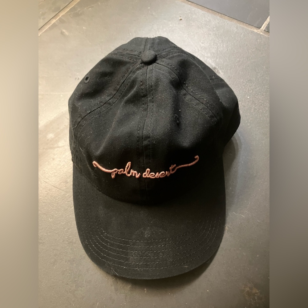 Women’s “Palm Desert” Adjustable Black Cap with Pink Embroidery